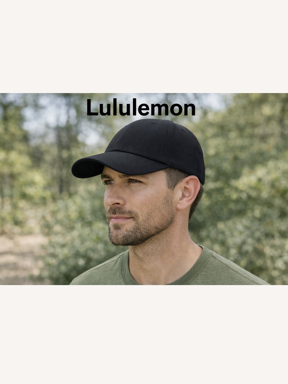 Lululemon Black Cotton Adjustable Cap Reflective Strap Size Medium Large
